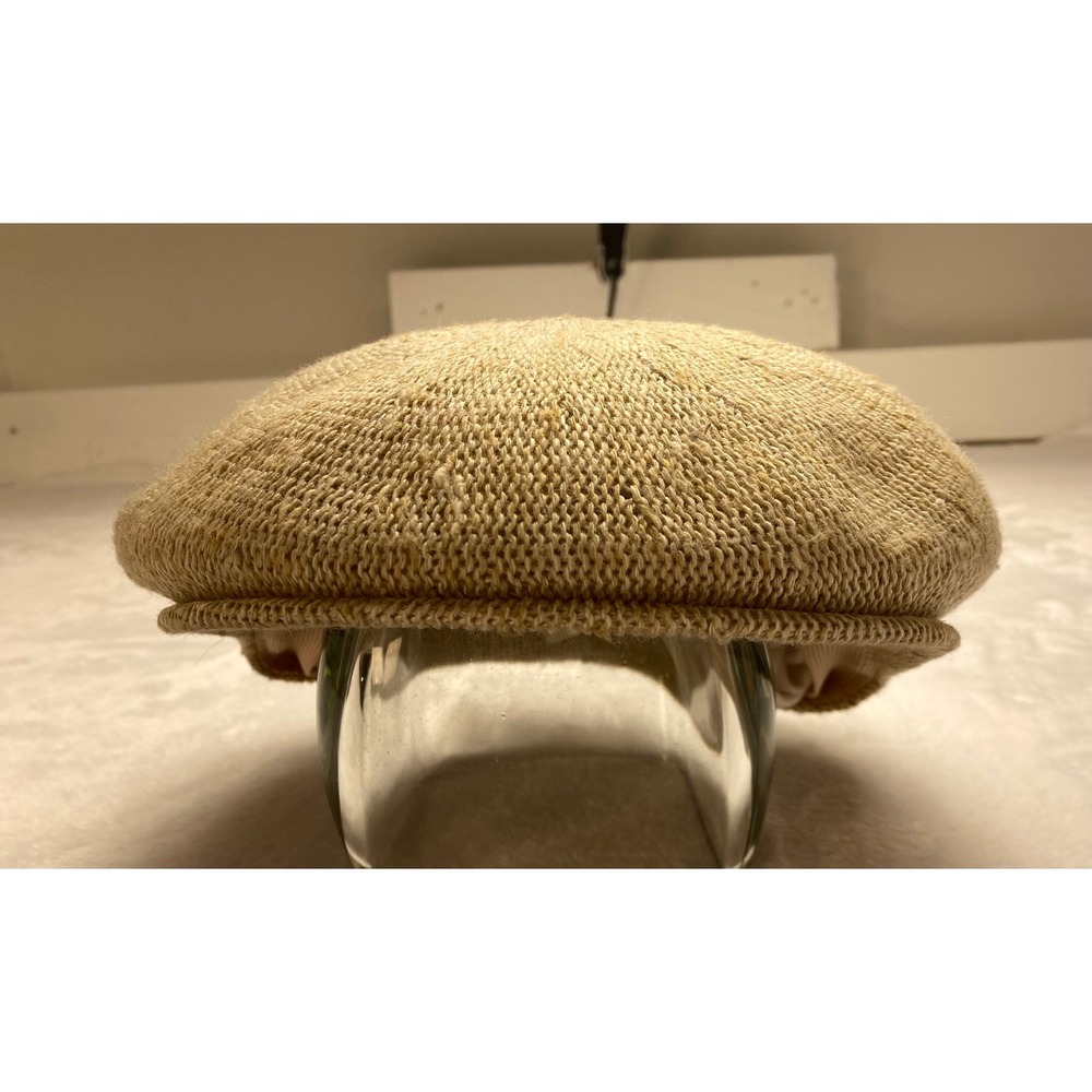 Kangol Design Flat Cap Mens Medium Tan Beige Knit Ivy Hat MadeEngland Vintage - Picture 2 of 9